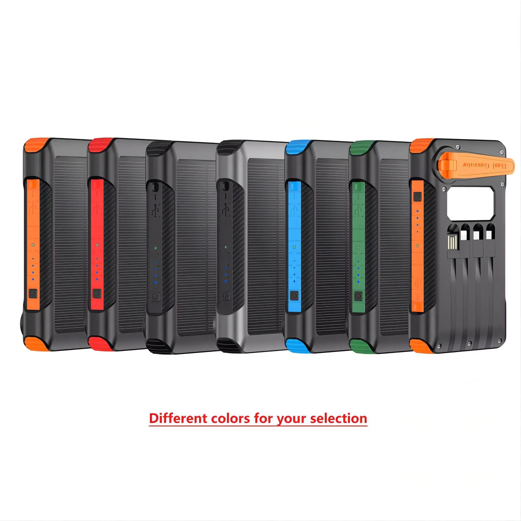20000mah Ip67 Mobile Power Bank With Cable Portable Solar Power Bank 2023 Hot New Product China Factory Solar Charger Waterproof