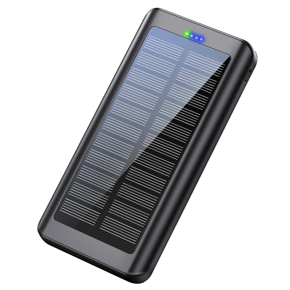 2024 New Products Solar Power Bank Hot Trending 20000mAh Double USB 2.1A Ultra Slim Electronics Portable Charge Flashlight