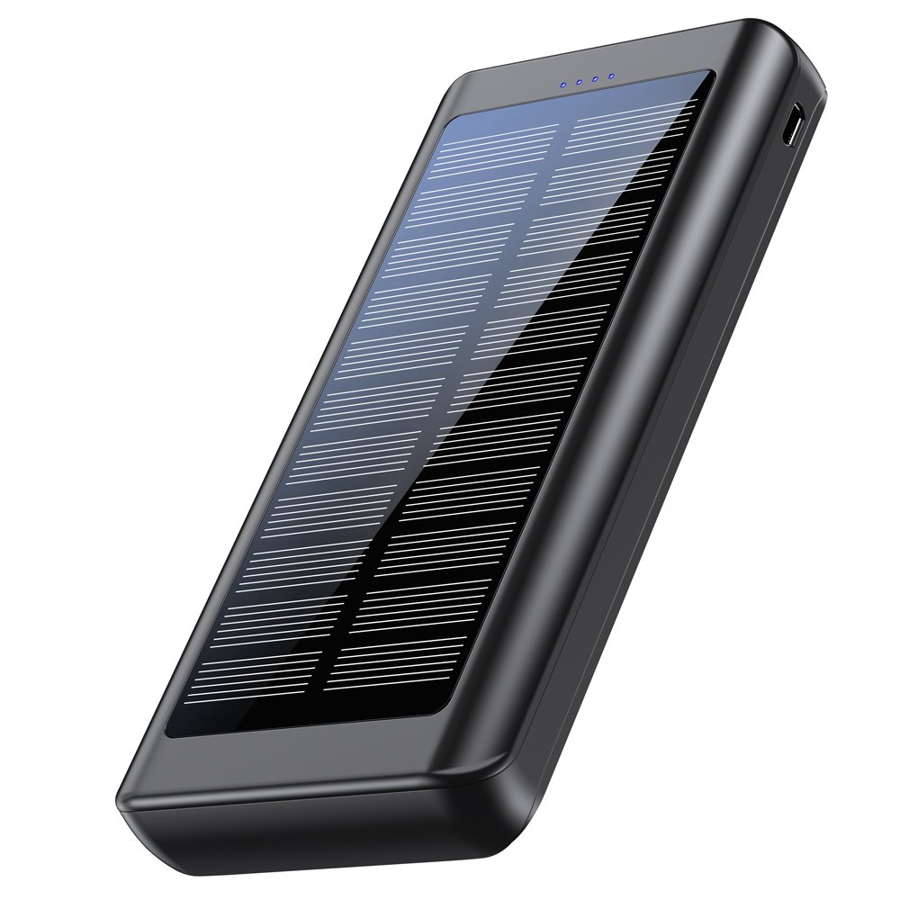 2024 New Products Solar Power Bank Hot Trending 20000mAh Double USB 2.1A Ultra Slim Electronics Portable Charge Flashlight