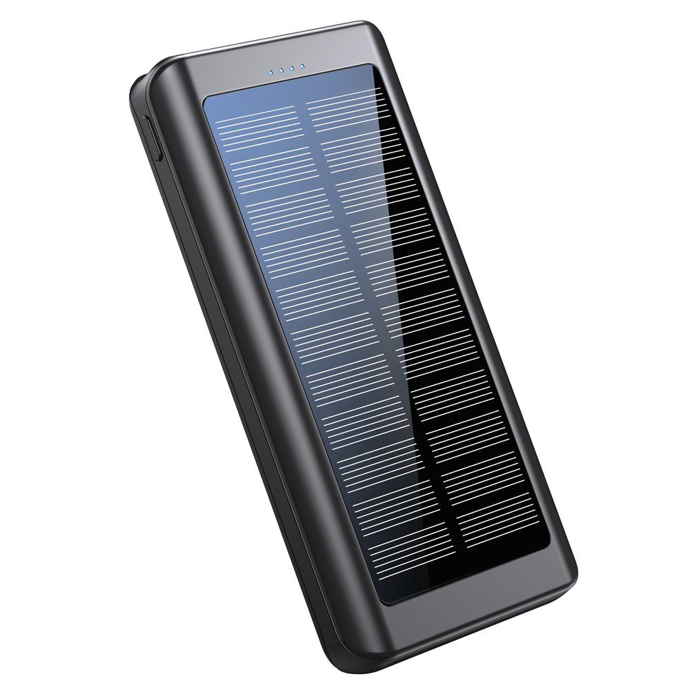 2024 New Products Solar Power Bank Hot Trending 20000mAh Double USB 2.1A Ultra Slim Electronics Portable Charge Flashlight
