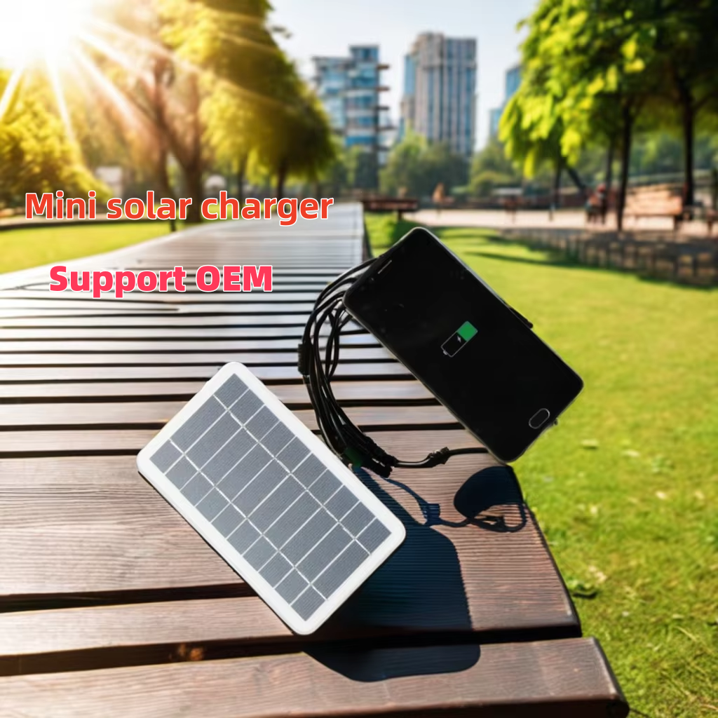 Factory Wholesale Outdoor Camping Hiking Camera Security Monitoring System 2W Solar Panel Charger for Mobile Phone LED