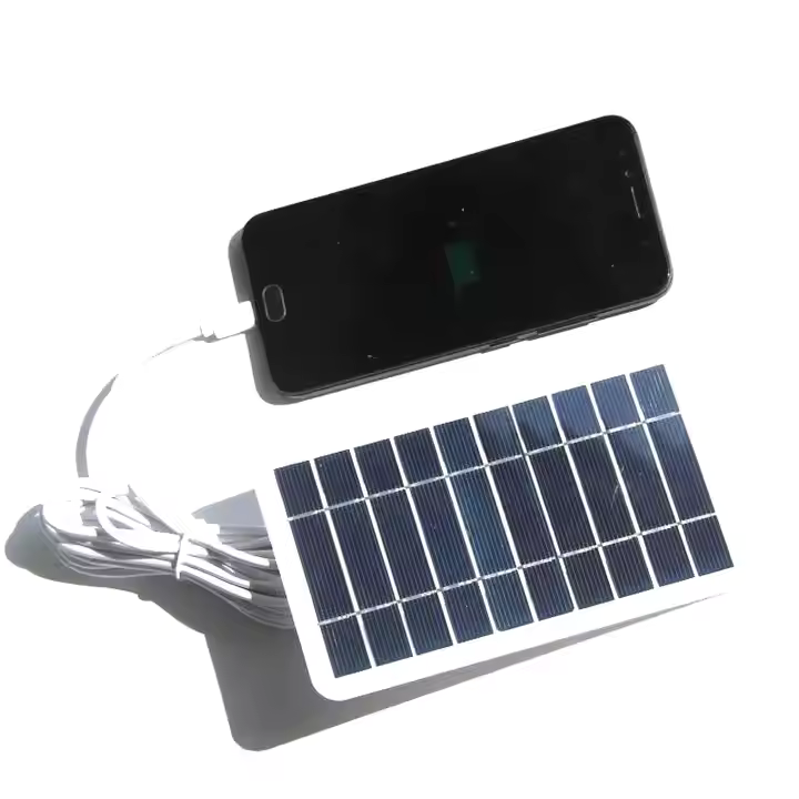 Factory Wholesale Outdoor Camping Hiking Camera Security Monitoring System 2W Solar Panel Charger for Mobile Phone LED