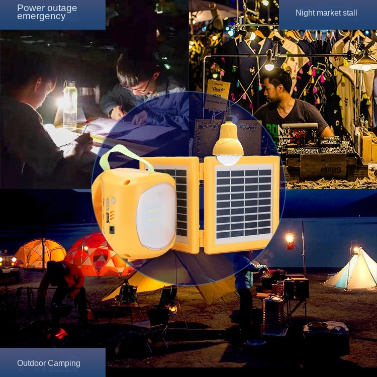 Portable solar Power System Set Emergency LED Charger Solar Light Camping lamp solar mini led Lighting Kit with Led Bulb