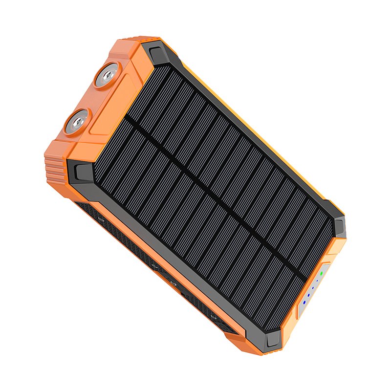 Outdoor rugged 16000mAh Built-in 4 Cables Wireless Charger hiking rugged dual LED flashlights solar generator Solar Power Bank
