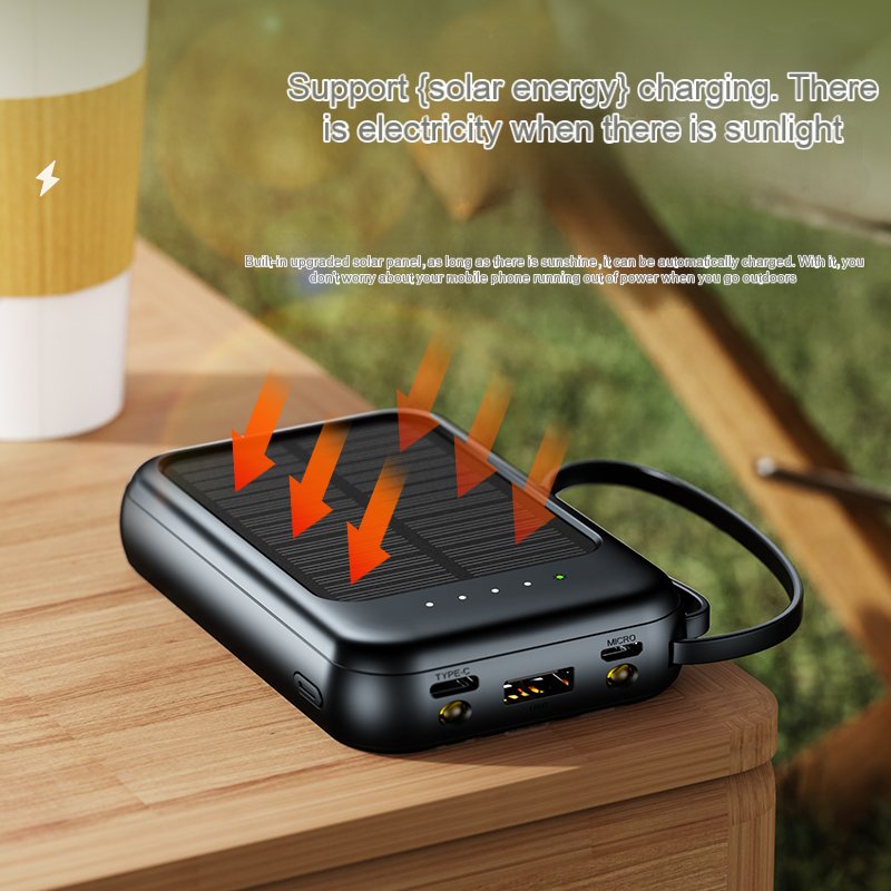 Trending Product 2024 New Arrival ODM OEM Portable Charger Solar Powerbank Mobile Power Supply 10000mah Power Bank Solar