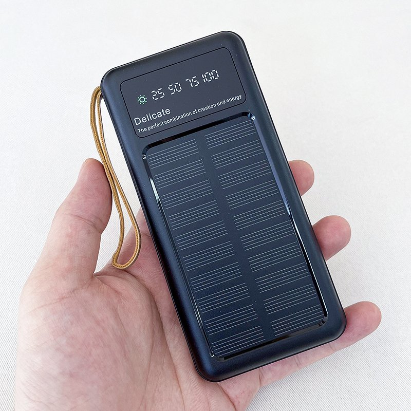 solar power charger 20000 mah with 4 in 1 cables solaire sun panel display slim portable smart mobile power banks