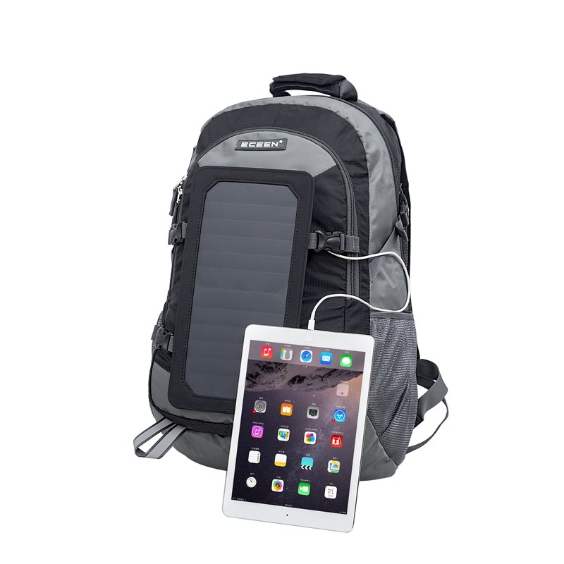 Slocable custom waterproof 6.5W solar panel backpack solar bagpack for cell phones tablets hiking