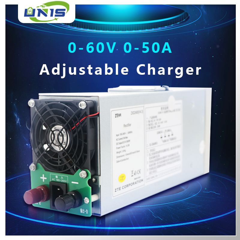 Adjustable Electric Car Battery Charger Zxd2400 4.3 0-60v 0-50A Adjustable Charger Supply For Car Solar Systems