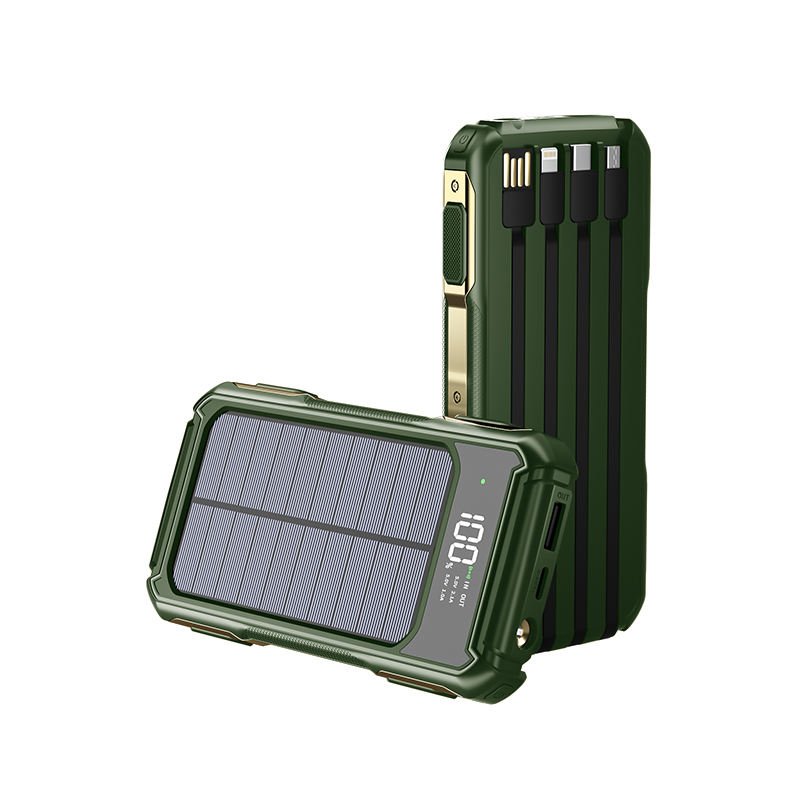 Hot Sale Solar Power Bank 10000mah 20000mah outdoor Fast Charging with built-in cables
