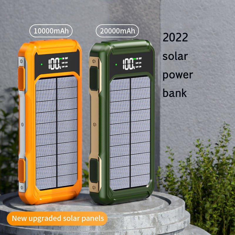 Hot Sale Solar Power Bank 10000mah 20000mah outdoor Fast Charging with built-in cables