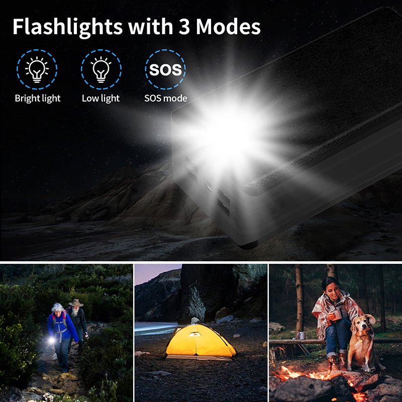 Trending OEM Mobile Usb Powerbank 500000 Mah 30000mah Portable Charger Waterproof 20000mah Solar Power Bank 50000mah For Camping