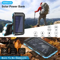 Portable 10000Mah 20000Mah Solar Power Bank For Phone Charger Power Bank Custom Made Logo For Gift 2024