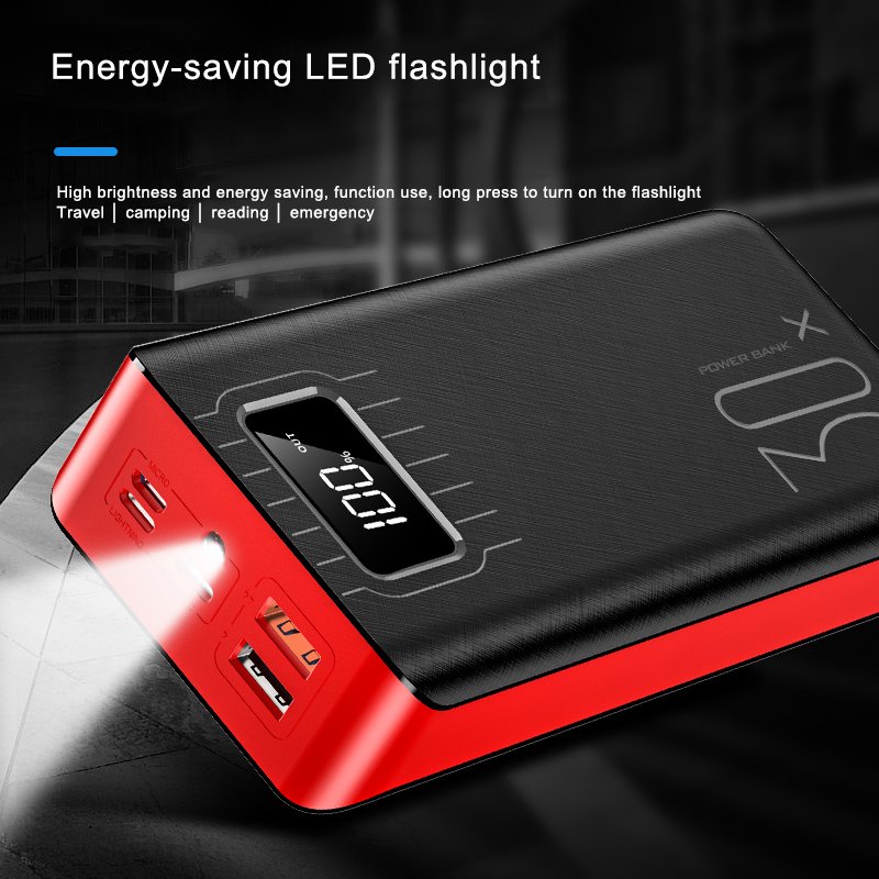 Power Bank 30000mAh Type C Micro USB QC Fast Charging Powerbank LED Display Portable External Battery Charger For phone tablet
