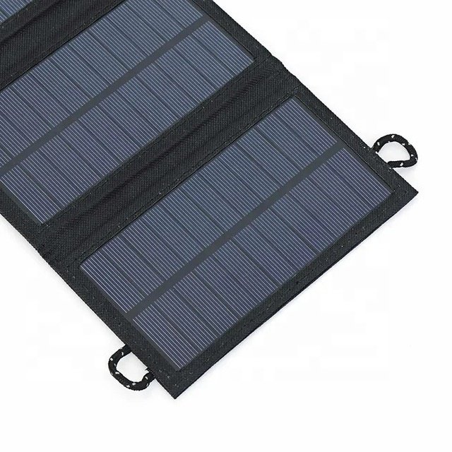 Foldable Camping Solar Charger Waterproof 7W Solar Power Charger Compatible with Cell Phones, Smart Watches, Personal Appliance