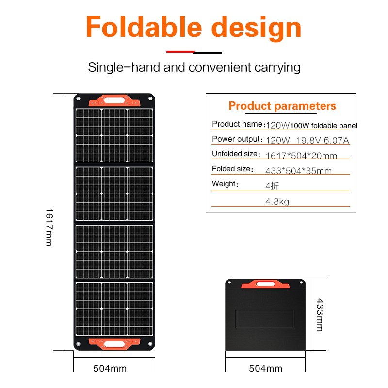 Portable Foldable solar panel Kit monocrystalline mobile solar panel manufacturing 120W suit for outdoor camping travelling