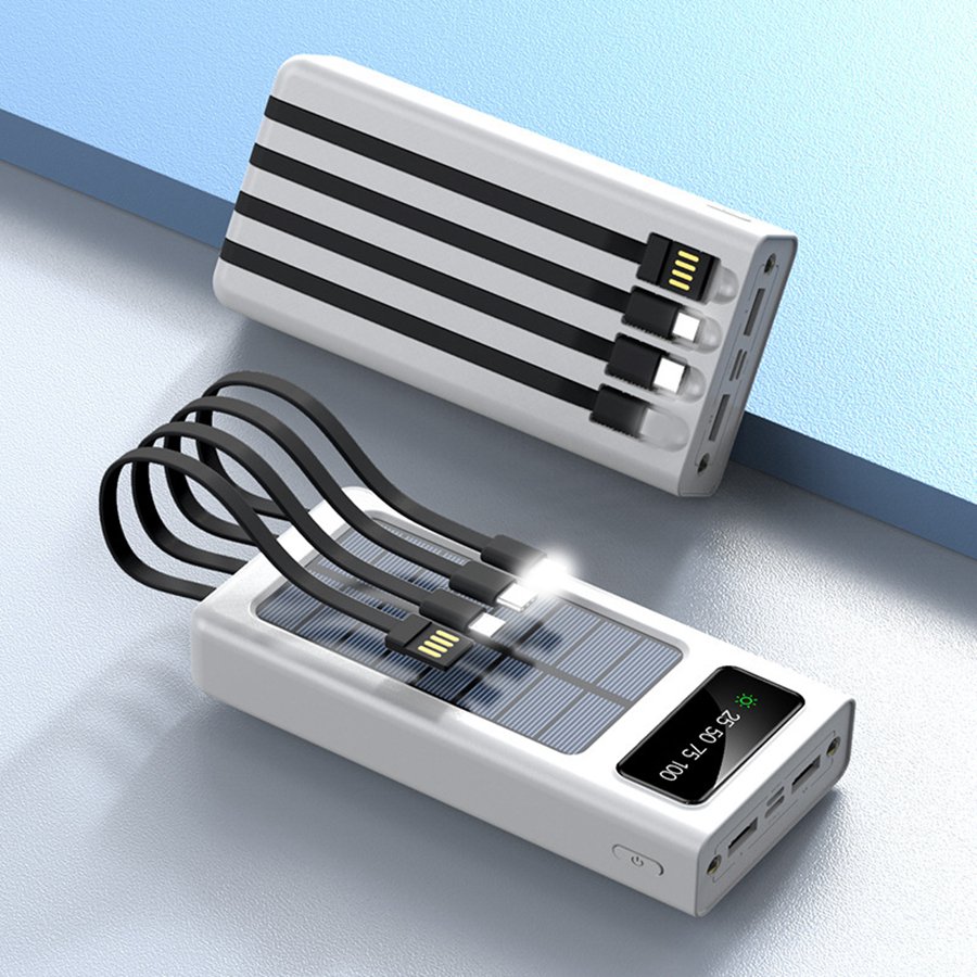 Factory Wholesale Price Powerbank 20000Mah 30000Mah Solar Power Bank Digital Display Power Bank