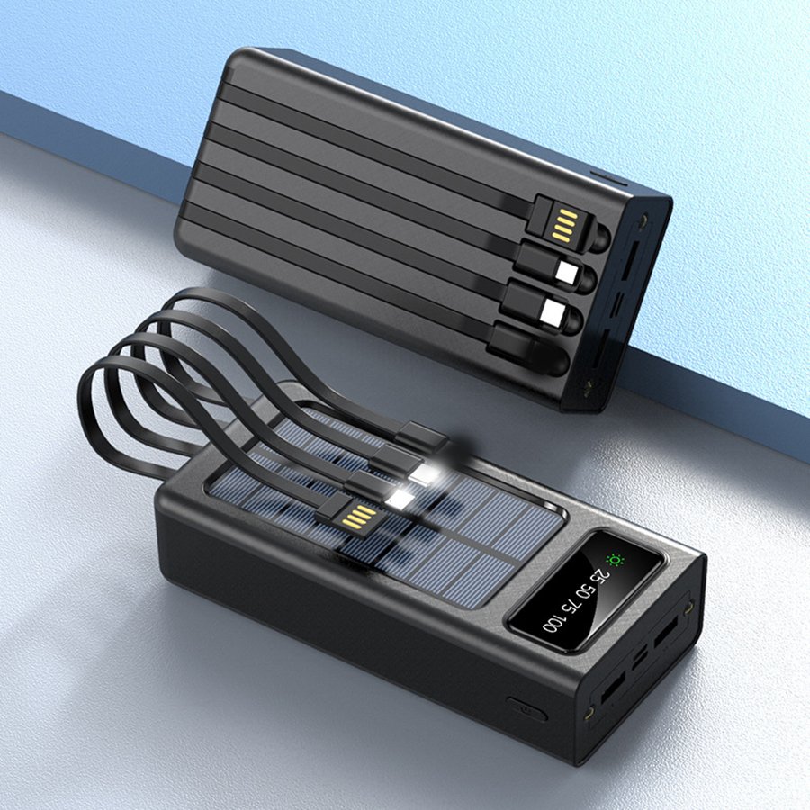 Factory Wholesale Price Powerbank 20000Mah 30000Mah Solar Power Bank Digital Display Power Bank