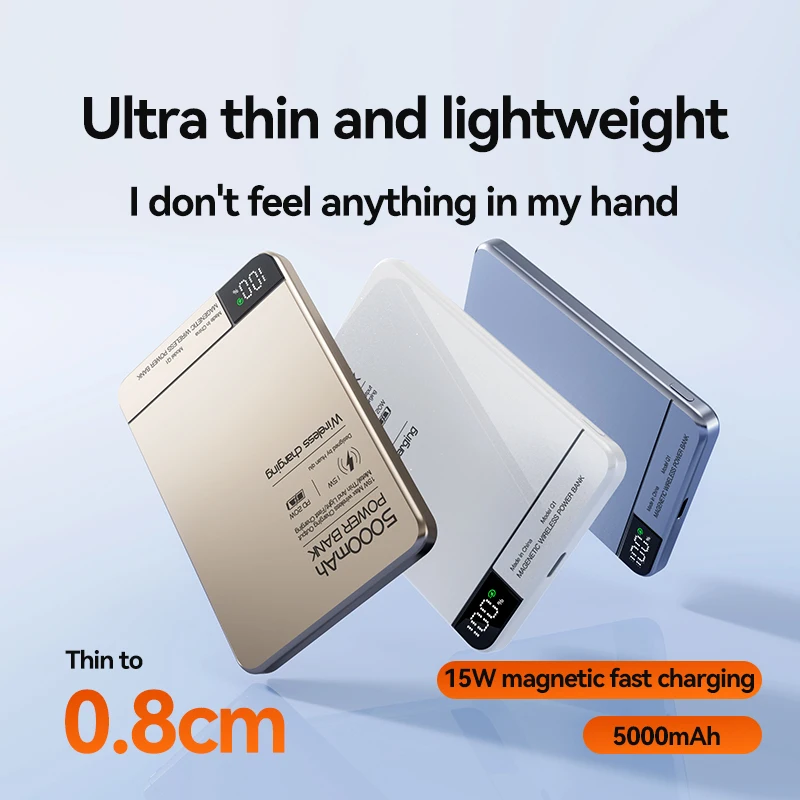 Fast Charging Wireless Magnetic Power Bank 10000mAh PD 20W Portable Auxiliary Battery Quick Charge for iPhone 15Pro Samsung S23