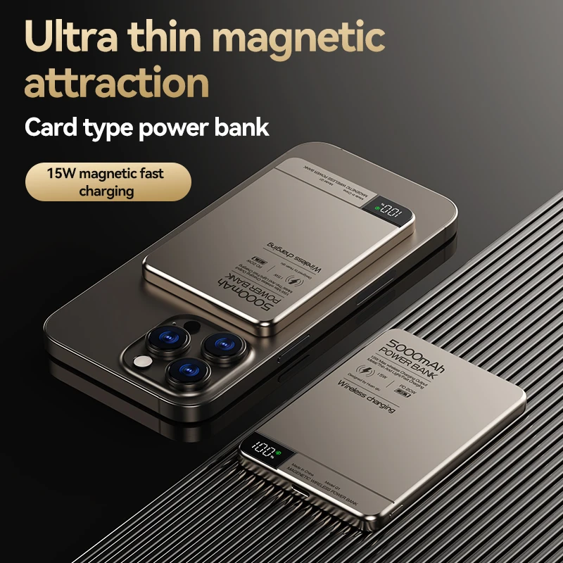 Fast Charging Wireless Magnetic Power Bank 10000mAh PD 20W Portable Auxiliary Battery Quick Charge for iPhone 15Pro Samsung S23
