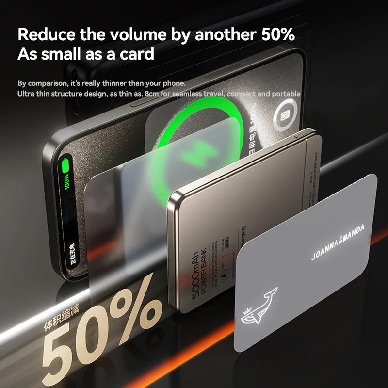 Fast Charging Wireless Magnetic Power Bank 10000mAh PD 20W Portable Auxiliary Battery Quick Charge for iPhone 15Pro Samsung S23