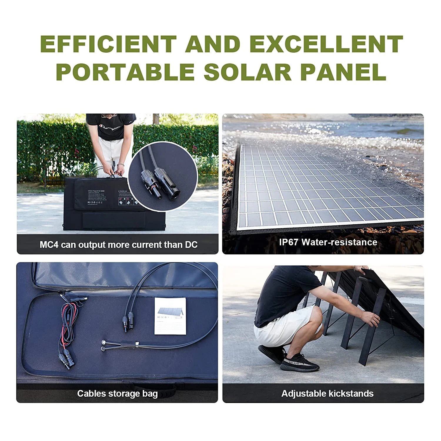 Foldable Solar Panel 400W / 200W / 100W / 60W Solar Charger for Power Station Solar Generator Camping Boat