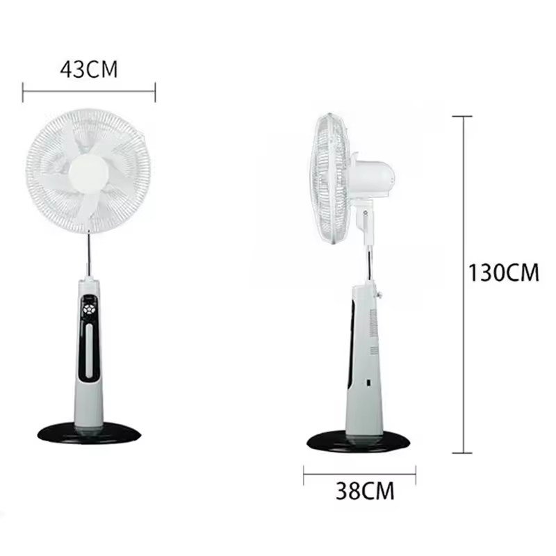 XL-K300A 12V Solar Panel Powered AC/DC Fan with LED Light and USB Charging for Outdoor Camping