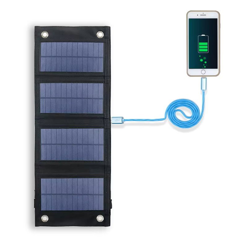 Charging Board Photovoltaic Single Crystal 5V 8W Mobile Phone Fast Charging Outdoor Folding Mobile Power Supply Solar Panel