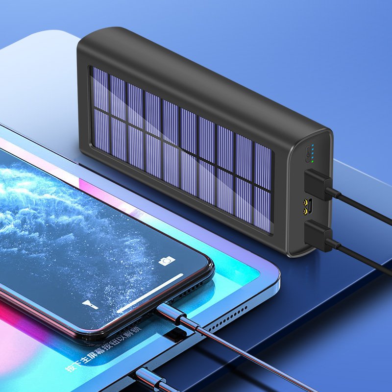 2023 Outdoor Power Bank Solar Panel Phone Charger Waterproof Solar Charger Power Bank With LED lights