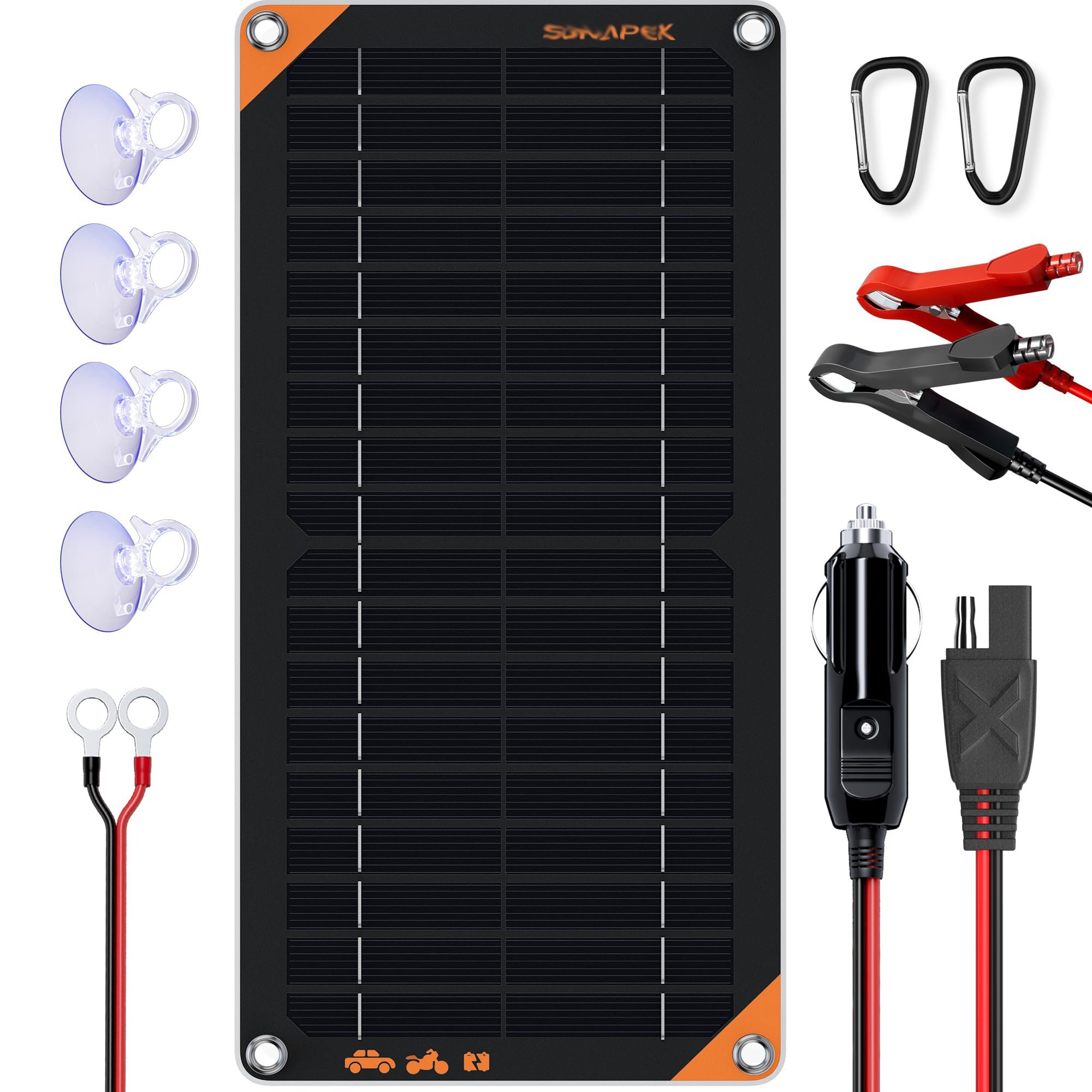 30W 20W 12V Solar Panel Solar Trickle Charger Portable Solar Battery Charger with Cigarette Lighter Plug Alligator Clip for Car