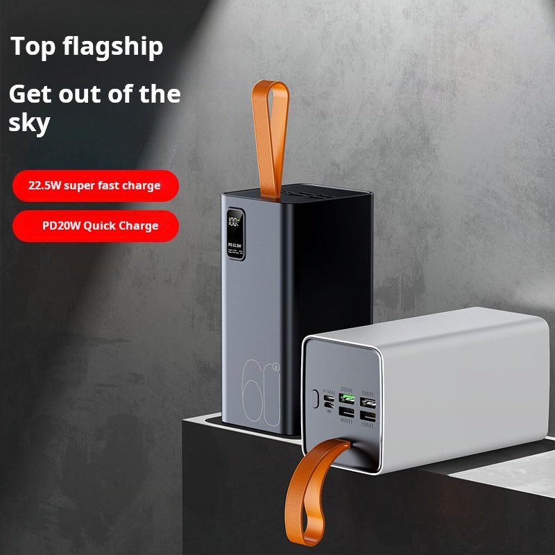Power Bank 22.5W Super Fast charge 60000mAh super capacity charging bank Outdoor camping portable shared mobile power