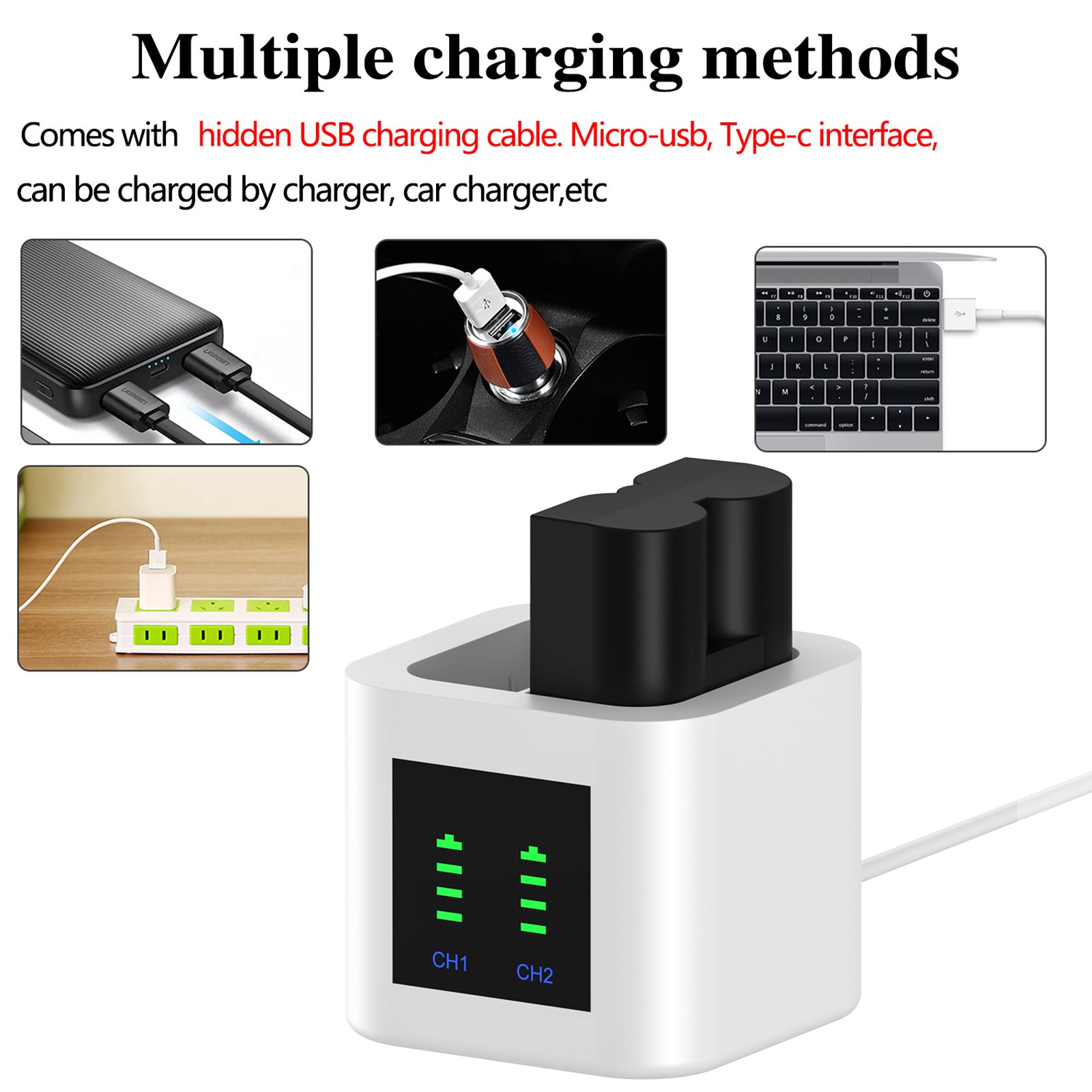 RV4 Ring Video Doorbell LED Dual Charger For Ring Video Doorbell 2 Ring Stick Up Cam Solar Replace V4,Video Doorbell 3 Plus