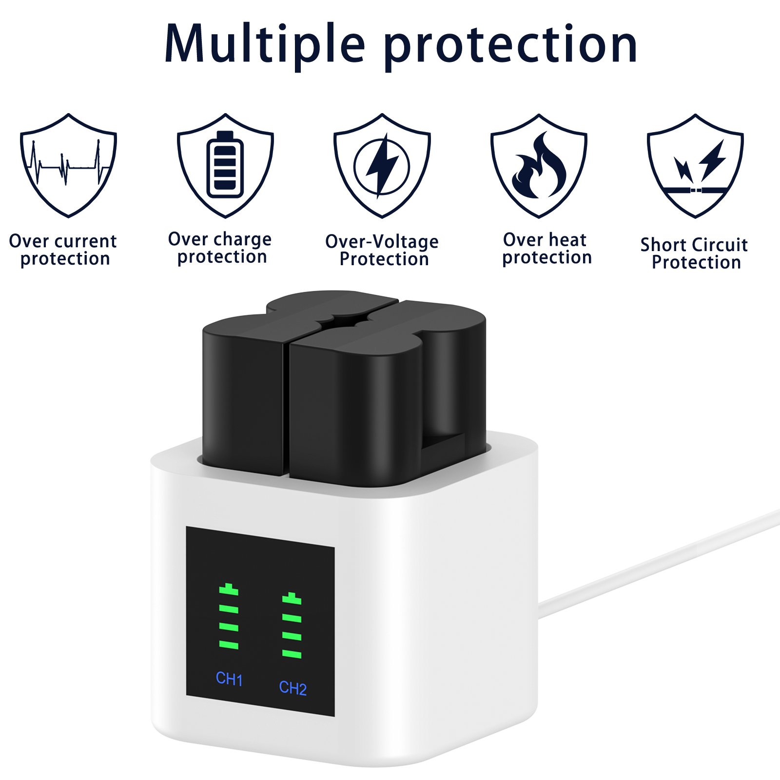 RV4 Ring Video Doorbell LED Dual Charger For Ring Video Doorbell 2 Ring Stick Up Cam Solar Replace V4,Video Doorbell 3 Plus