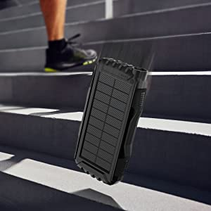Solar Power Bank 50000mAh, Portable Solar Phone Charger with Flashlight 4 Output Ports