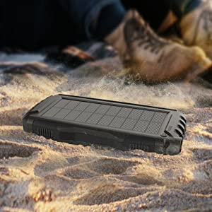Solar Power Bank 50000mAh, Portable Solar Phone Charger with Flashlight 4 Output Ports
