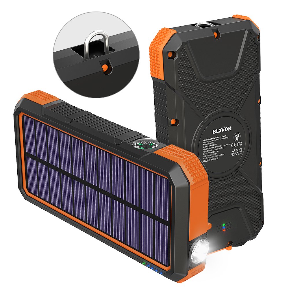 The best-selling 2020 Wireless portable new invention Solar Charger 10000 mah IPX4 waterproof Charger