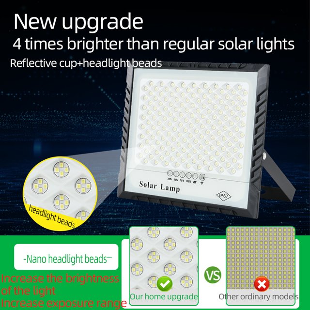 Polysilicon Solar Panel LED Lamp With Adjustable Brightness Display Battery Level And ABS Body IP65 Solar Spot Light