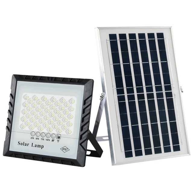 Polysilicon Solar Panel LED Lamp With Adjustable Brightness Display Battery Level And ABS Body IP65 Solar Spot Light