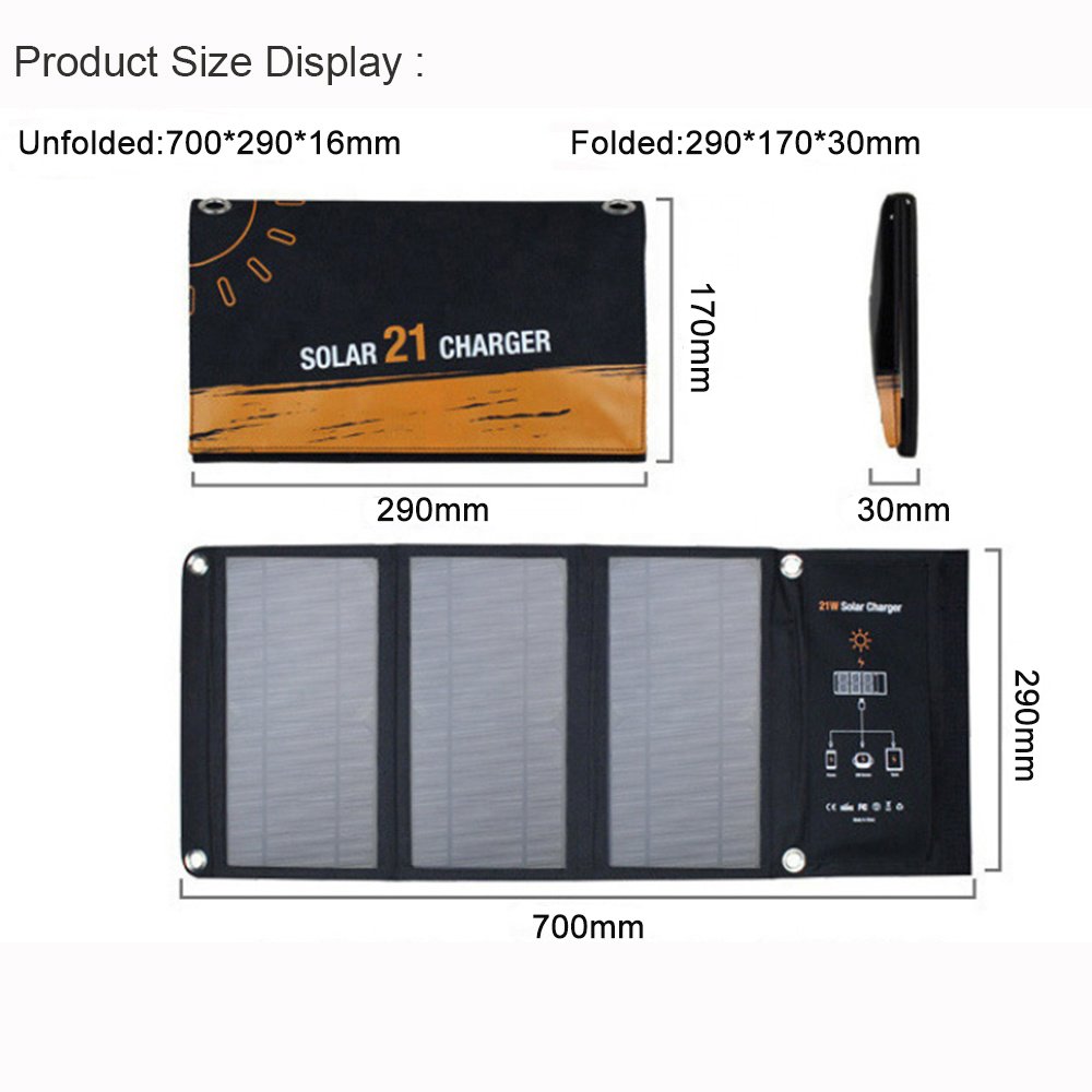 usb solar charger phones 21W laptop solar charger solar panel charger for mobile for cell phone