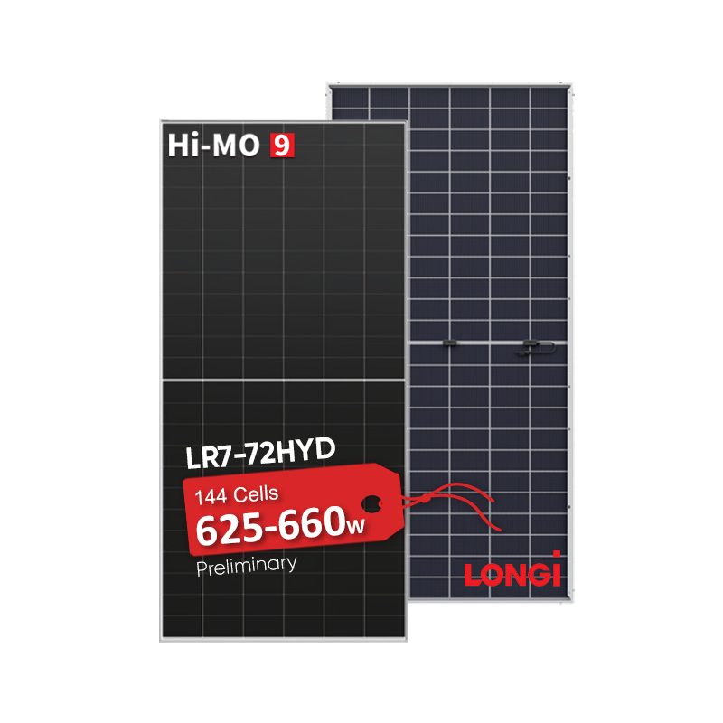 Longi Solar Panels 630W 640W 635W 645W 650W 655W 660W Double Glass Solar Panels Himo 9 Longi LR7-72HYD PV Panels