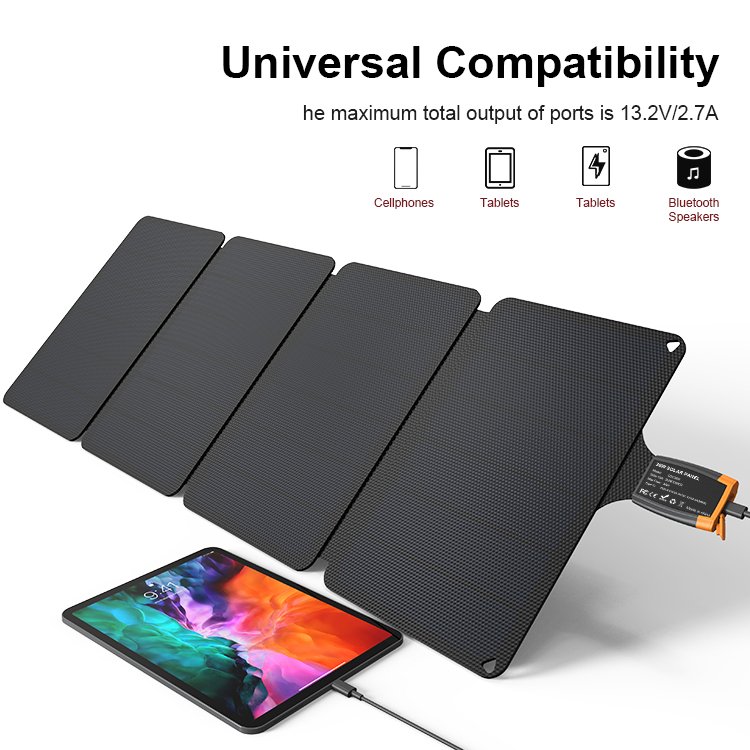 Homeuse portable 36w folding solar panels foldable solar panel kit foldable solar charger for phone laptop ipods power bank