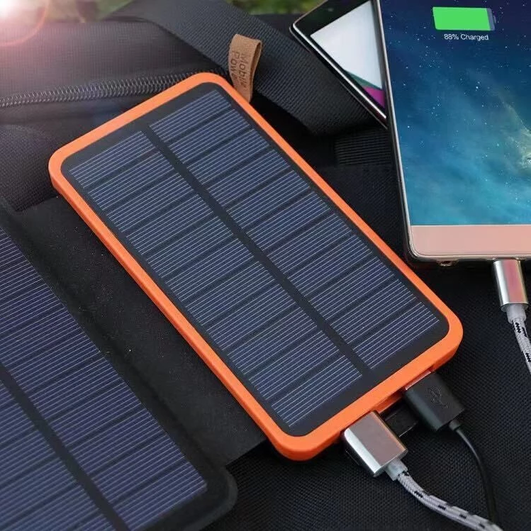 Solar Power Bank Dual USB Power Banks 10000mAh 20000mah Waterproof Battery Charger External Portable Solar Panel Powerbank
