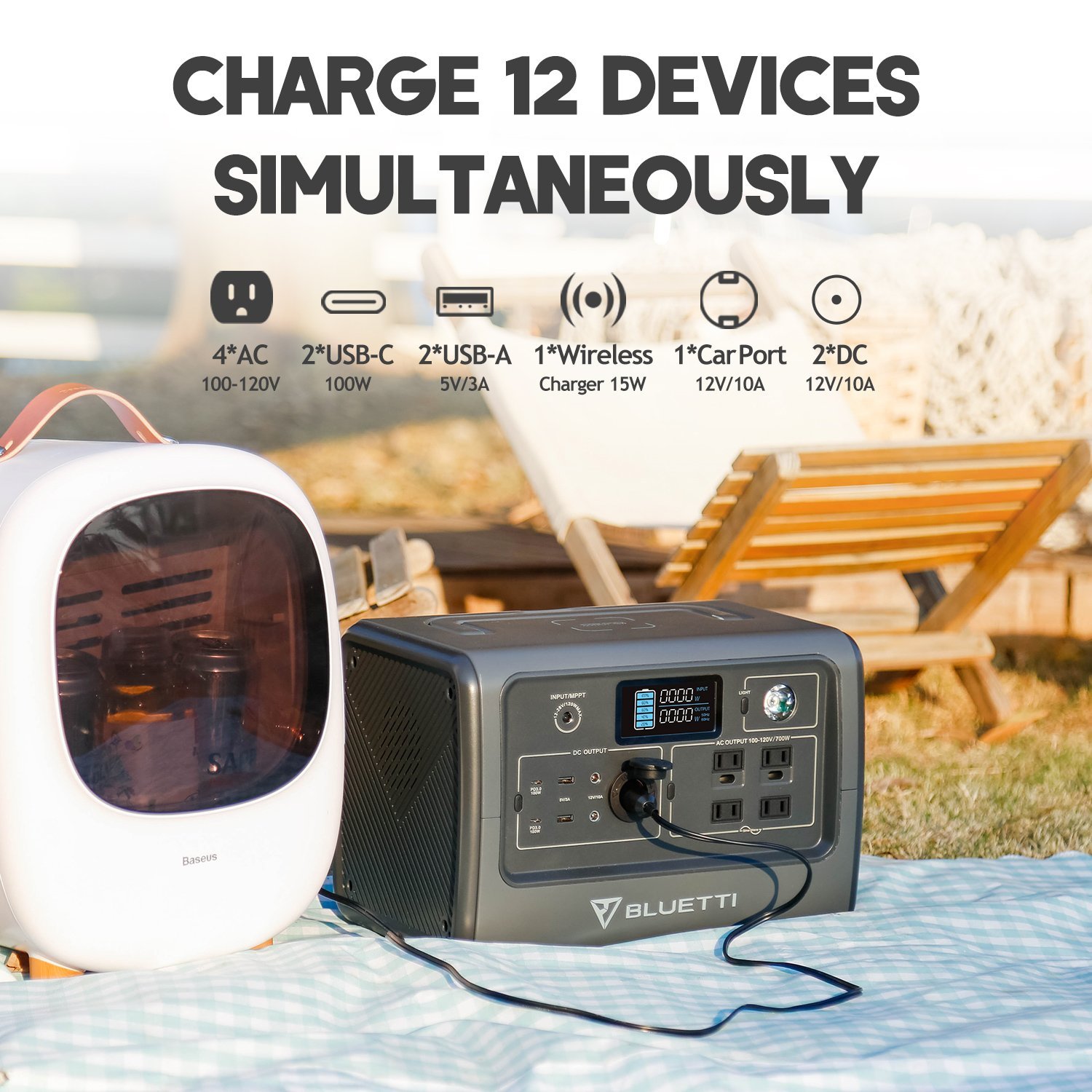 Wholesale 700wh Lithium Battery 110v 220v Solar Charger Mobile Power Bank for Camping Travel