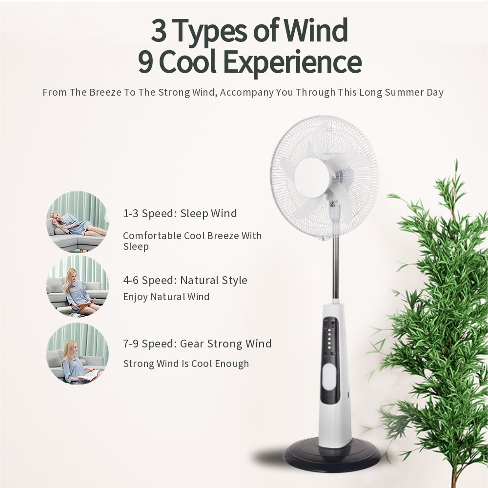 Wholesale price Gear Adjustable Solar Panel Charger Rechargeable Floor Stand Solar Fan 10W AC DC Solar Energy Powered Fan