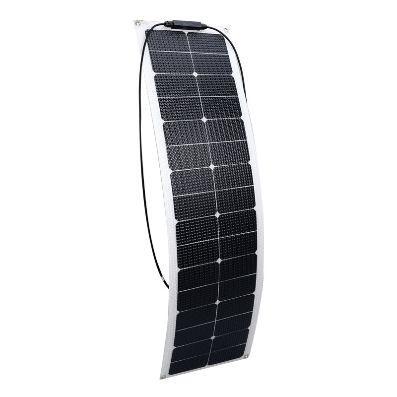 50W Waterproof Sunpower Monocrystalline Semi Flexible Bendable Solar Panel Kit Charger Off-grid For RV Boat Marine