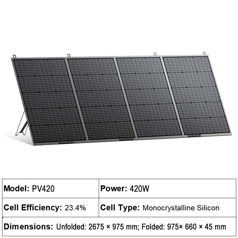 Bluetti 120W 200W 350W 420W Portable Flexible Foldable Solar Panel Monocrystalline Charger for Camping Power Station Generator