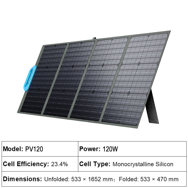 Bluetti 120W 200W 350W 420W Portable Flexible Foldable Solar Panel Monocrystalline Charger for Camping Power Station Generator