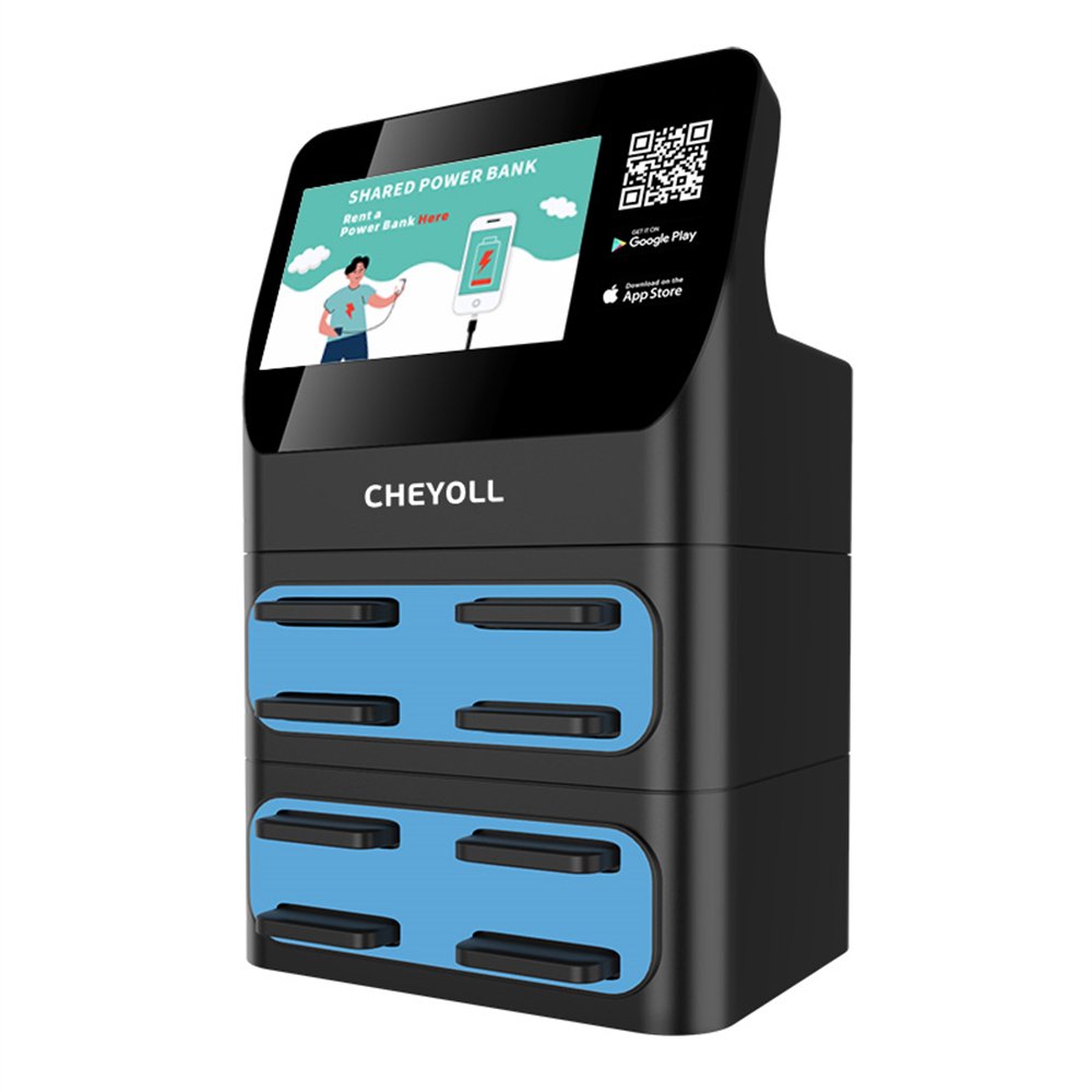 Customized Portable 6 slots rental power bank Travel Phone sharing Charging Power station powerbank rental replacement