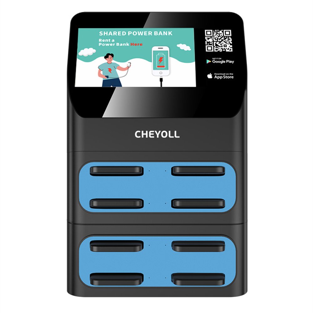 Customized Portable 6 slots rental power bank Travel Phone sharing Charging Power station powerbank rental replacement