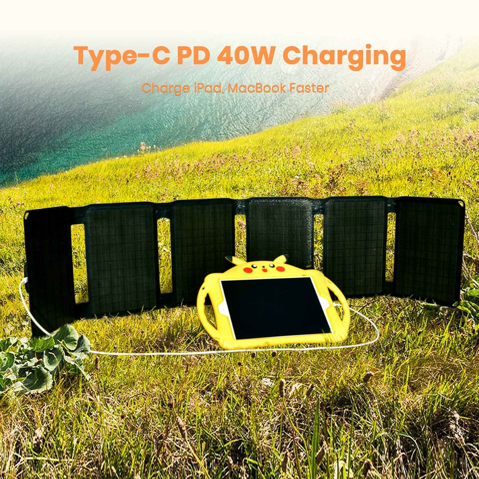 Factory wholesale overseas warehouse high efficiency portable 19.8v ETFE Solar Panel ip67 solar charger 40W for camping