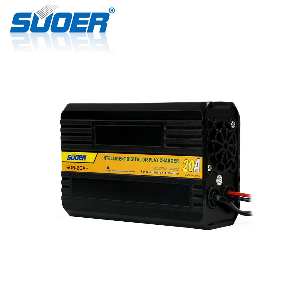 Suoer Smart Solar Charger Digital Display 12V 24V 20A Automatic Portable Car Battery AC DC Fast Charging Electric Model 220V